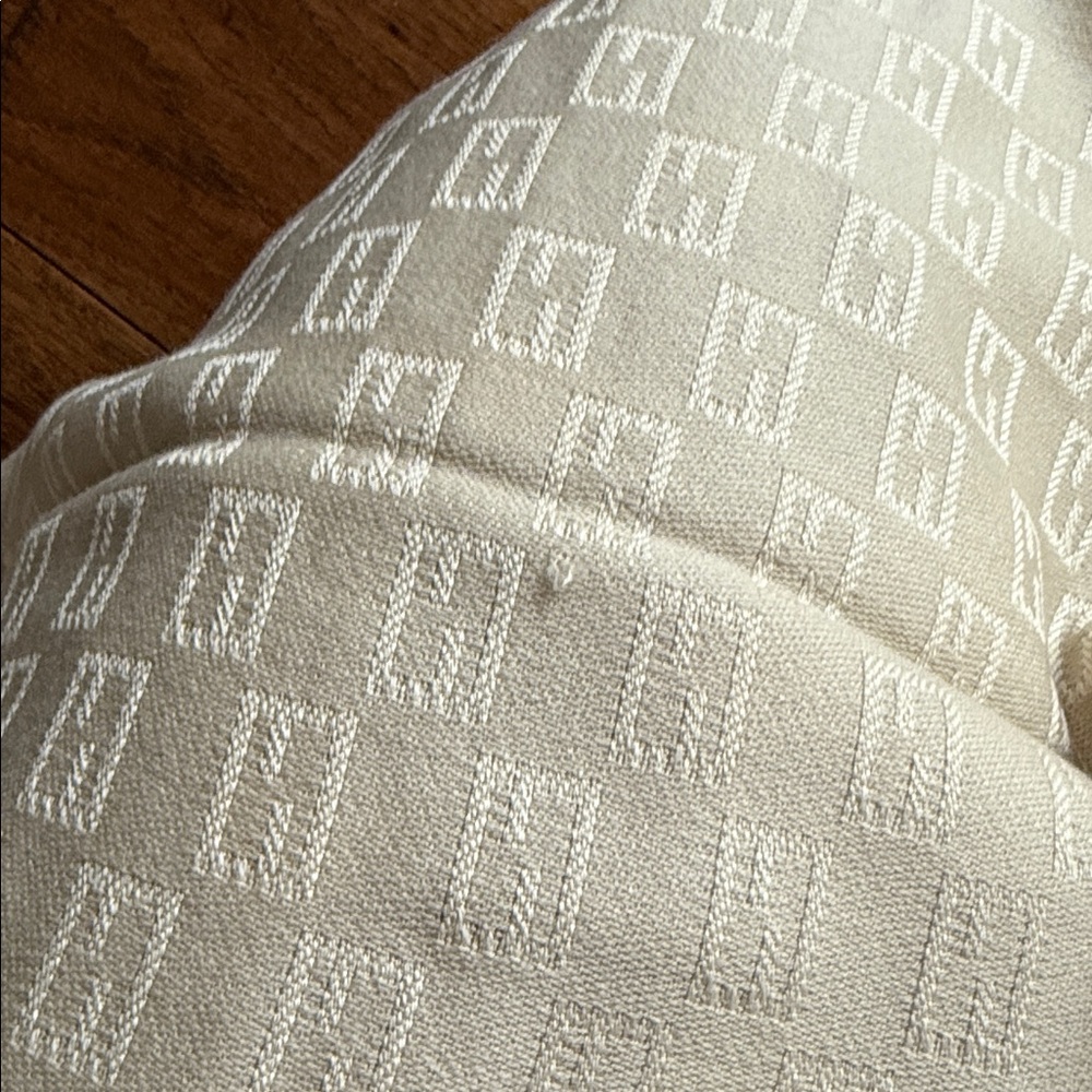 FENDI Wool Zucca Beige Scarf - Picture 6 of 6
